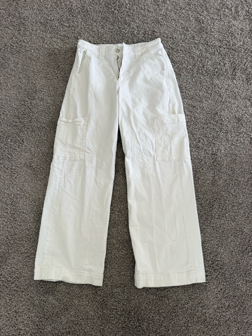 American Eagle Outfitters White Wide-Leg Stretch Jeans